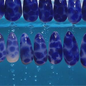 Press on gel nails. Handmade. “Water Ice”